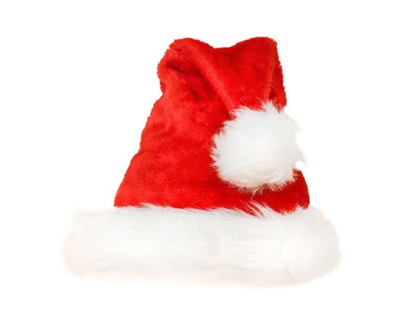 红色圣诞礼帽关上了 与白种人隔离 — 图库照片