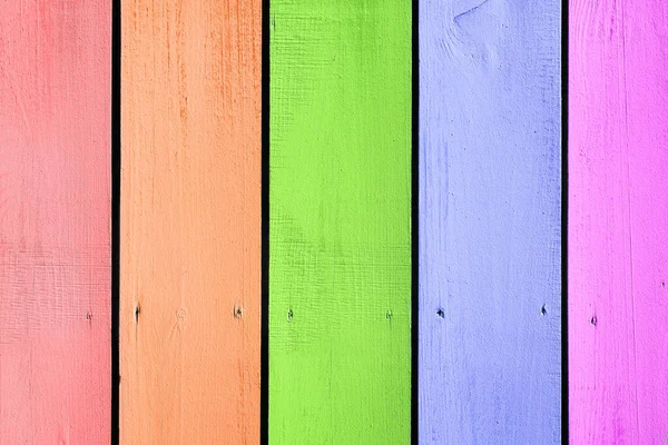 Las Tablas Madera Colores Brillantes Cierran Valla Textura Fondo — Foto de Stock