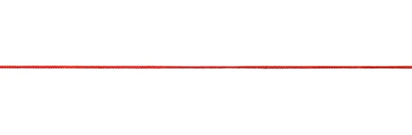 Long Straight Red Rope Isolated White — Stock Photo, Image