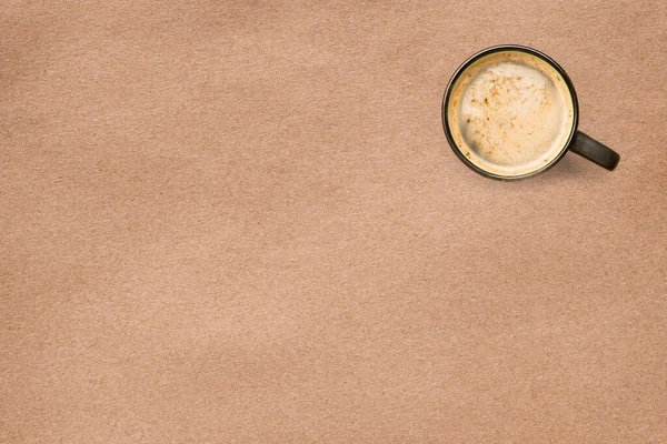 Tavolo Coperto Carta Artigianale Con Tazza Caffè Spazio Fotocopie Modello — Foto Stock