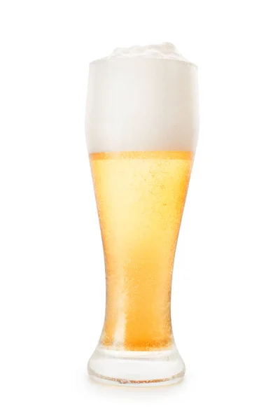 Large Frosted Glass Beer Isolated White Clipping Path Included — Stock Photo, Image