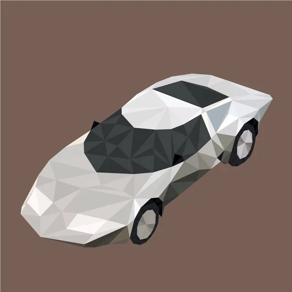 Colorful Polygonal Style Design Silver Speed Sport Car — Stock Vector