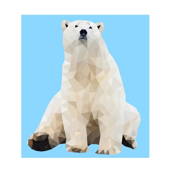Polygon Vector Cute Polar Bear — Stock Vector