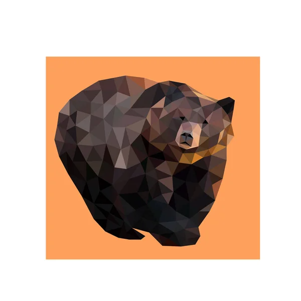 Polygon Origams Linha Urso Marrom — Vetor de Stock