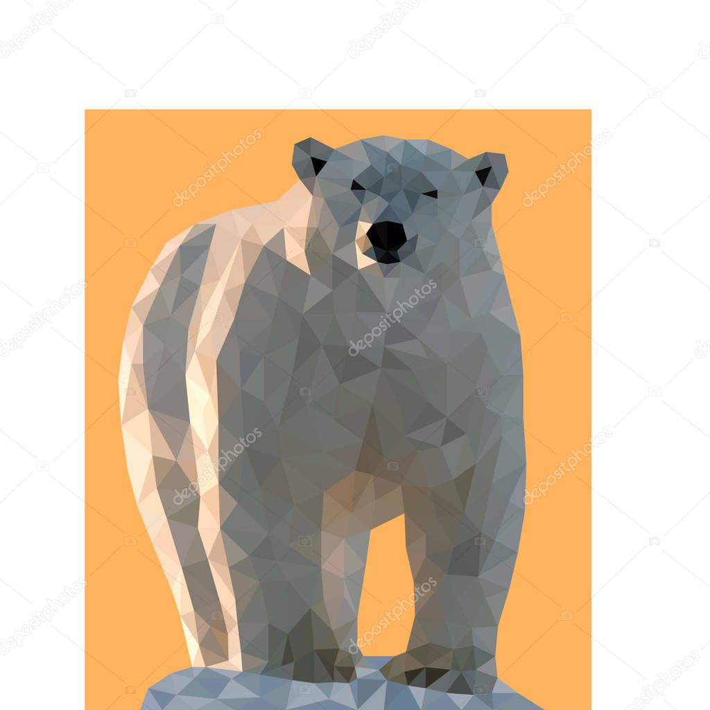 Low poly vector polar bear