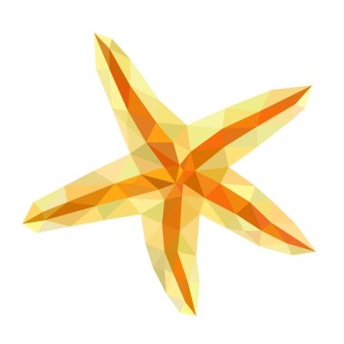 Turuncu ve sarı düşük poligon deniz yıldızı