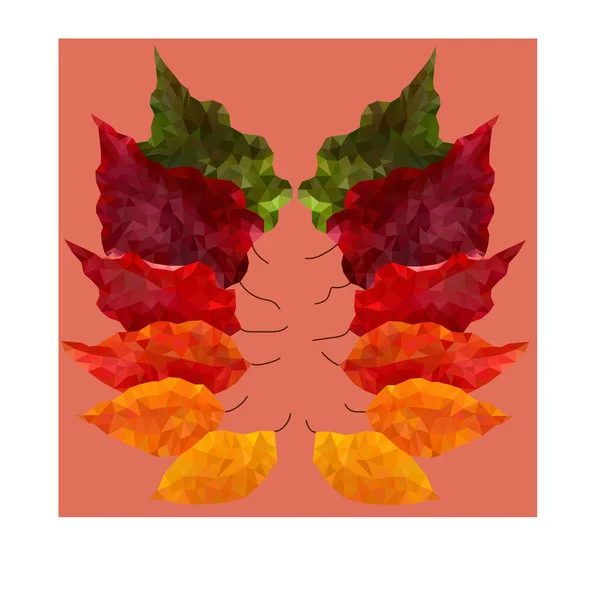 Herbst Bunte Polygon Polygon Kunstblätter — Stockvektor
