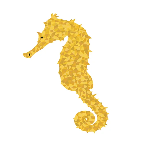 Κίτρινο Και Πορτοκαλί Πολύγωνο Τέχνης Θαλάσσιο Άλογο — Διανυσματικό Αρχείο