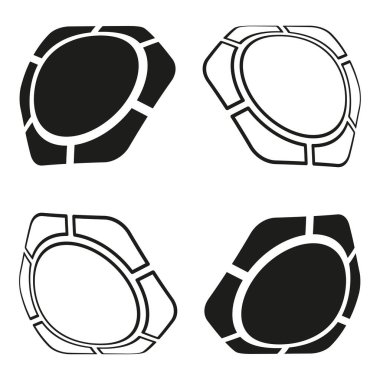 Soyut geometrik şekiller. Monokrom grafik elementler. Vektör modern çizim. Yaratıcı sanat sembolü. EPS 10.