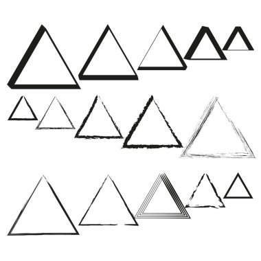 El çizimi üçgenler. Geometrik şekiller karala. Sketchy Vektör formları. Soyut grunge tasarımı. EPS 10.
