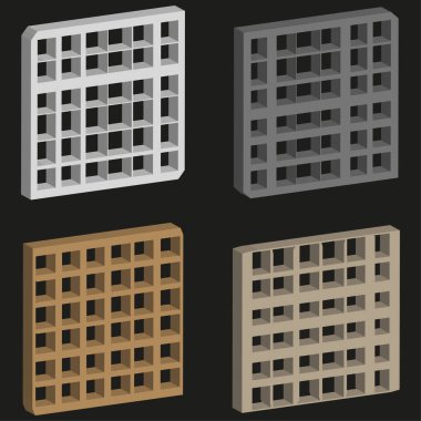 Üç boyutlu ızgara deseni. Soyut geometrik şekiller. Gri kablo dokusu. Vektör teknolojisi kavramı. EPS 10.