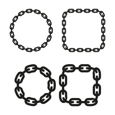 Zincir bağlantısı simgesi. Metal bağlantı sembolü. Güçlü bir güvenlik vektörü. Endüstriyel güç. EPS 10.