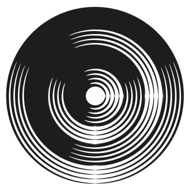 Eşmerkezli daire çizimi. Soyut spiral girdap. Döndürme hareketi. Vektör dönüş sembolü. EPS 10.