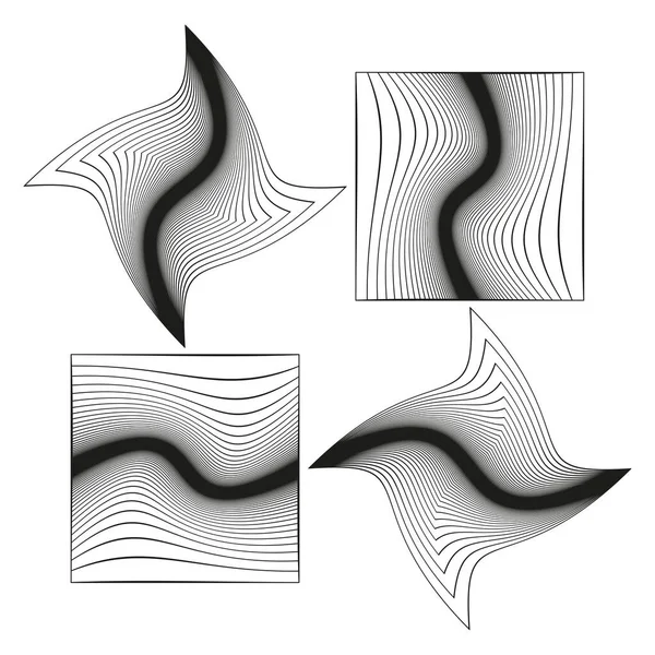 Soyut doğrusal desen. Girdap çizgisi illüzyonu. Geometrik vektör sanatı. Hareketli grafik sembolü. EPS 10.