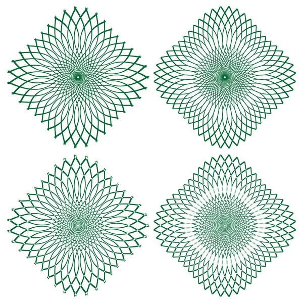 Soyut spiral desenler. Kare şekilli tasarımlar. Hipnotik grafik vektör formu. Psikedelik çizimler. EPS 10.
