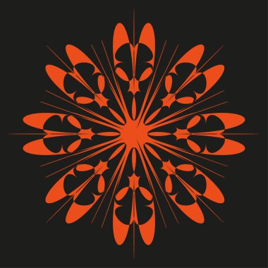 Soyut çiçek çizimi. Turuncu çiçekli tasarım. Cesur grafik öğesi. Vektör dekoratif sembol. EPS 10.