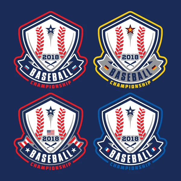 Modèle Conception Logo Badge Championnat Baseball Certains Éléments Pour Les — Image vectorielle