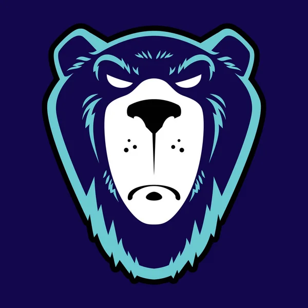 Logo Grizzli Illustration Vectorielle Motif Emblème Sur Fond Bleu — Image vectorielle