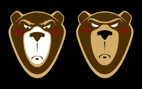 Grizzly Bear Logo Vectorillustratie Ontwerp Van Het Embleem Blauwe Achtergrond — Stockvector