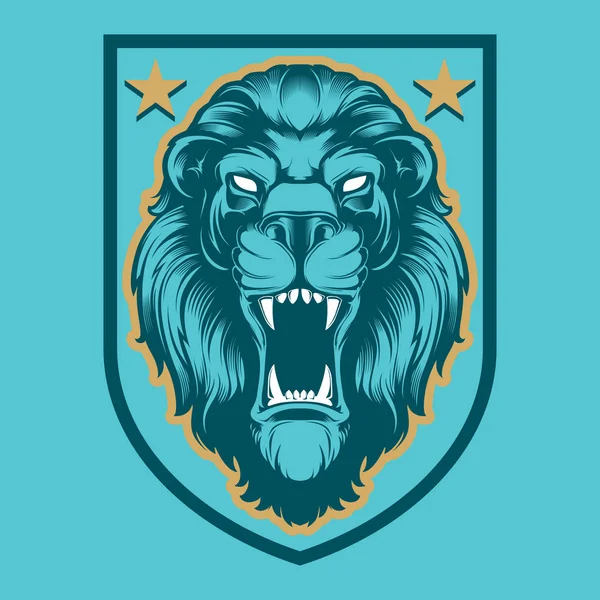 Mascotte Lion Rugissant Version Colorée Idéal Pour Les Logos Sportifs — Image vectorielle