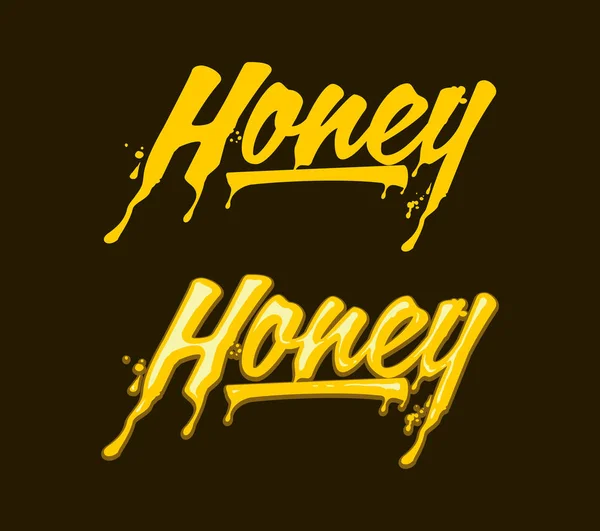 Honey Lettering Text Hand Drawn Calligraphy Vector Illustration — Stock Vector