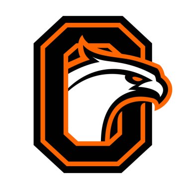 Harf O with kartal başını. Büyük spor Logotype ve takım maskotları. 