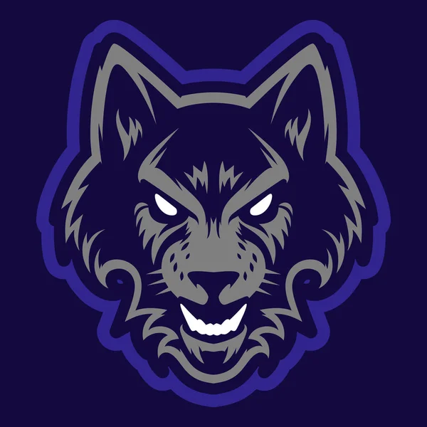 Wolf Hoofd Logo Zeer Geschikt Voor Sport Logo Team Mascottes — Stockvector
