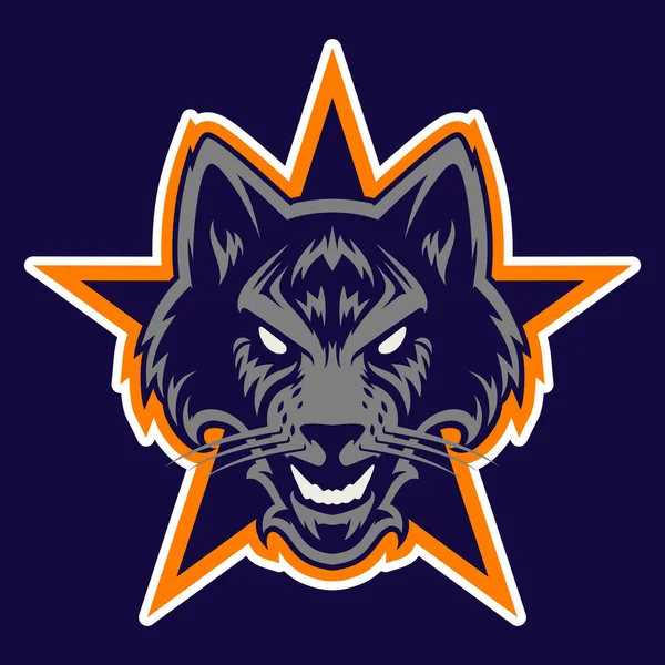 Wolf Hoofd Logo Zeer Geschikt Voor Sport Logo Team Mascottes — Stockvector