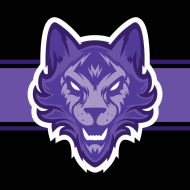 Kurt baş logo. Büyük spor Logotype ve takım maskotları.