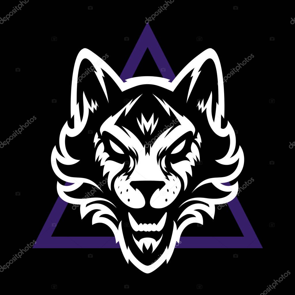 Wolf head logo. Great for sports logotypes and team mascots.