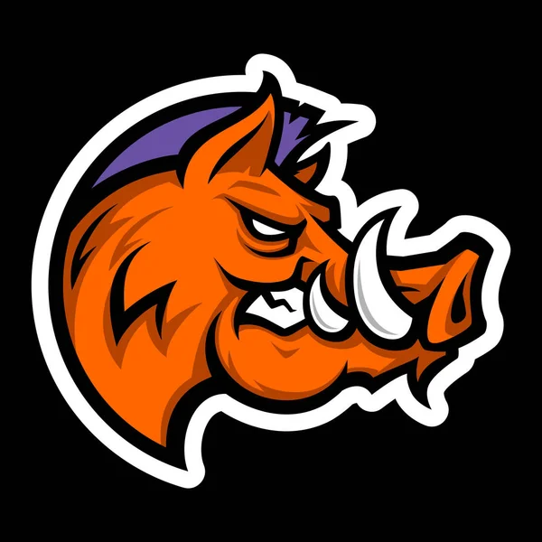 Wildschwein Oder Wildschweinkopfmaskottchen Farbige Version Ideal Für Sport Logos Team — Stockvektor