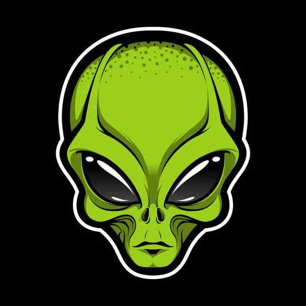 Alien Face Tee Stomp Humanoïde Martiaanse Hoofd Print Futuristische Ruimte — Stockvector