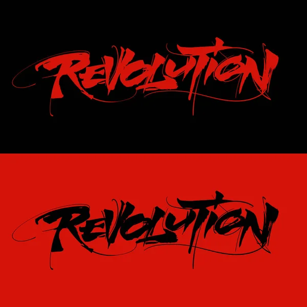 Revolution Lettering Text Modern Calligraphy Style Vector Illustration — Stock Vector