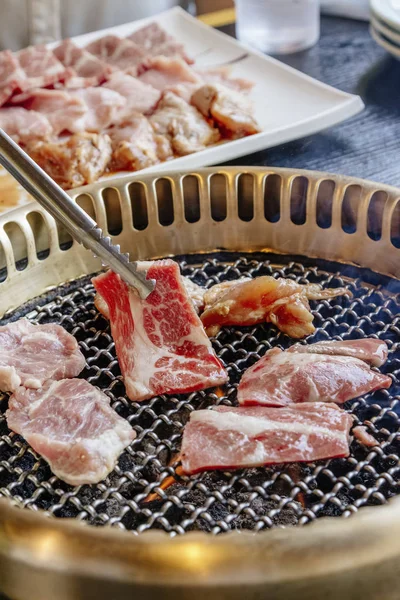 barbecue on table, close up view