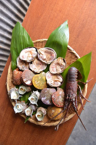 Různé Mořské Plody Desce Zblízka — Stock fotografie