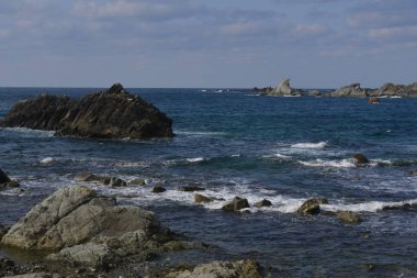 Gün batımında güzel deniz manzarası görünümü