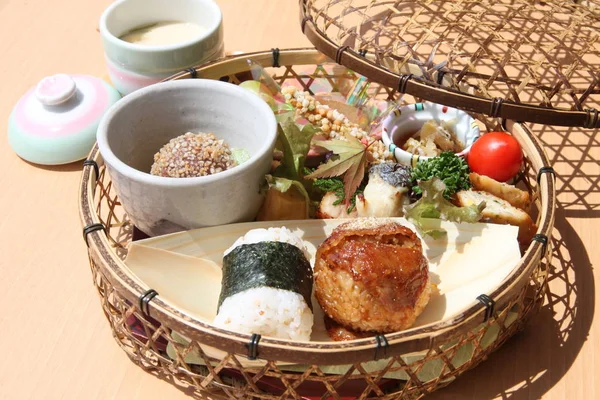 Hagyományos Japán Ételt Zár Megjelöl Kilátás — Stock Fotó