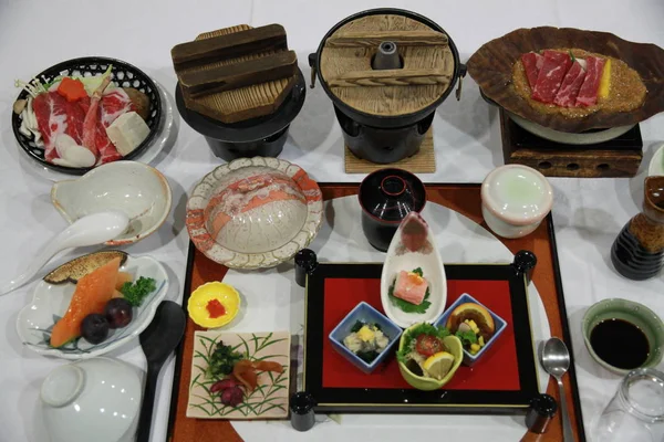 Traditional Japanese Food Table — Stock Photo, Image