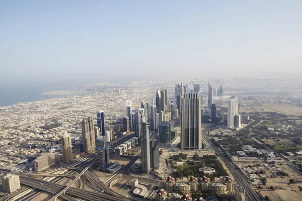 Letecký Pohled Město Burj Khalifa Vrcholu Dubaj Spojené Arabské Emiráty — Stock fotografie