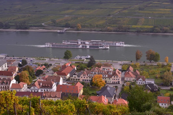 Przegląd Łodzi Wycieczką Wiosce Wachau Wiedeń Austria — Zdjęcie stockowe