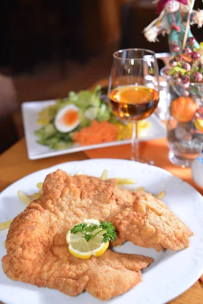 Close Van Wiener Schnitzel Romerzeche Wenen Oostenrijk — Stockfoto