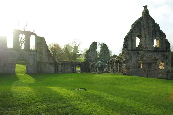 Bela Abadia Fontes Inglaterra — Fotografia de Stock