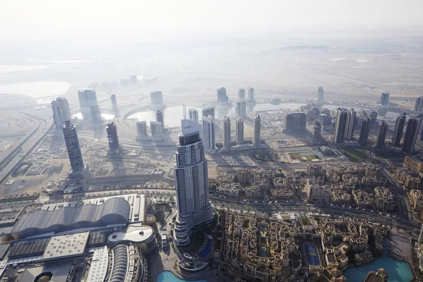 Letecký Pohled Město Burj Khalifa Vrcholu Dubaj Spojené Arabské Emiráty — Stock fotografie