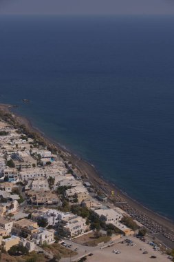 Santorini, Yunanistan'ın havadan görünümü