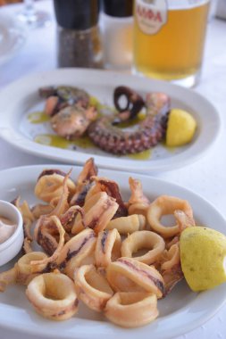 Taze deniz ürünlerini kapatın.