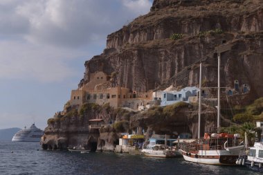 Santorini, Yunanistan'ın havadan görünümü