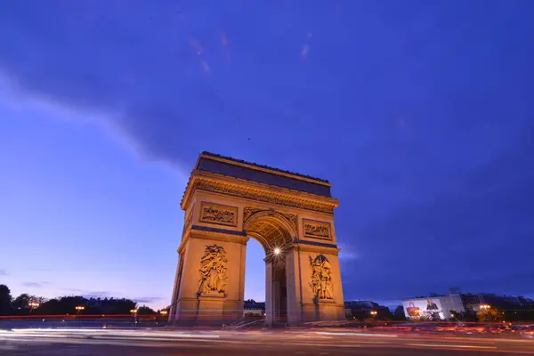 Arco Triunfo Paris Entardecer França — Fotografia de Stock