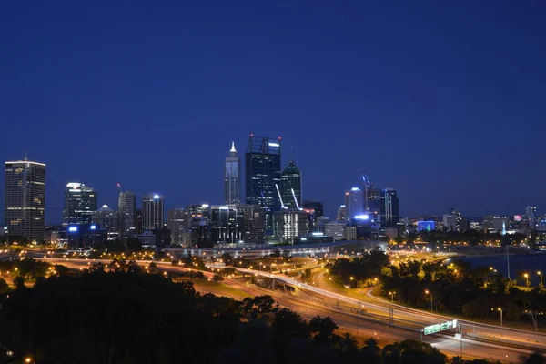 Skyline Urbano Atardecer Australia Occidental — Foto de Stock