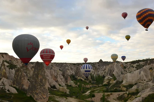 Balões Quente Céu Sobre Capadócia Turquia — Fotografia de Stock