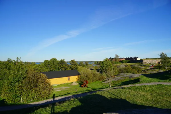 Dorf Mit Gepflegten Häusern Und Viel Grün — Stockfoto